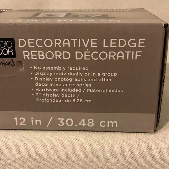 NIB Studio Decor Black Decorative 12" Ledge & NIP Hawthorne Key Rack W/ Screws - Picture 5 of 10